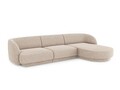 Coltar dreapta 4 locuri, Miley, Micadoni Home, BL, 259x155x74 cm, poliester chenille, bej