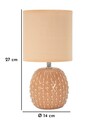 Lampa de masa Pontus, Mauro Ferretti, 1 x E14, 40W, 14x27 cm, ceramica/fier/textil, piersica