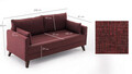 Canapea extensibila cu 3 locuri, Balcab Home, 825BLC1517, Lemn / MDF, Rosu claret