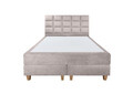 Pat matrimonial, Stockholm, Cubic E, 180x200 cm, saltea tip Pocket, topper memory, Taupe