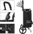 Carucior de cumparaturi 35L, Vasagle, compartiment termoizolant, multifunctional, max 25 kg, 44x35x100 cm, poliester 600D/aluminiu, negru