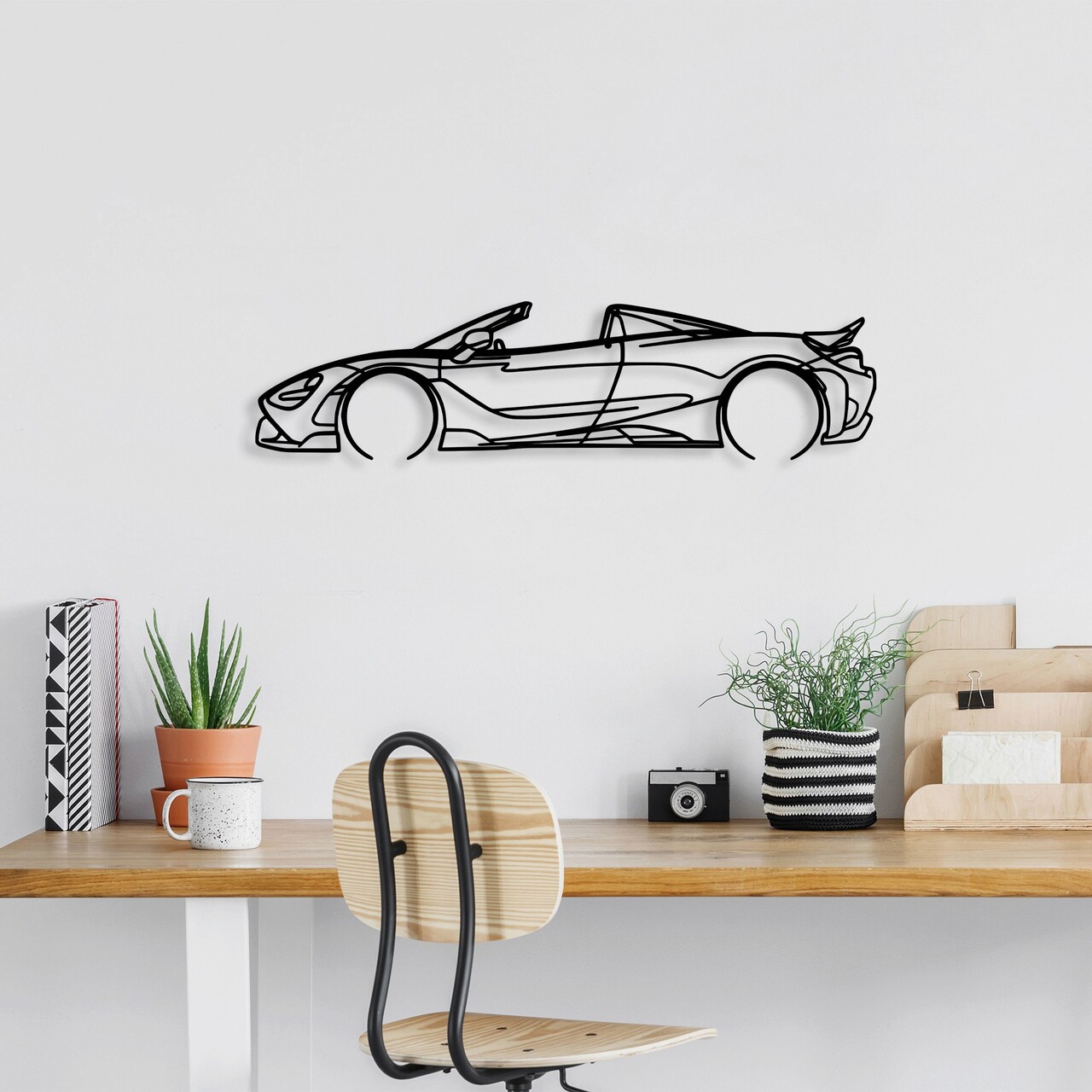 Decoratiune de perete, McLaren 720S Silhouette, Metal, 70 x 17 cm, Negru - 1 | YEO