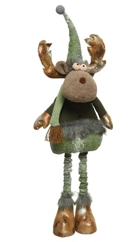 Decoratiune Deer, Decoris, 15x17x70 cm, poliester, verde inchis