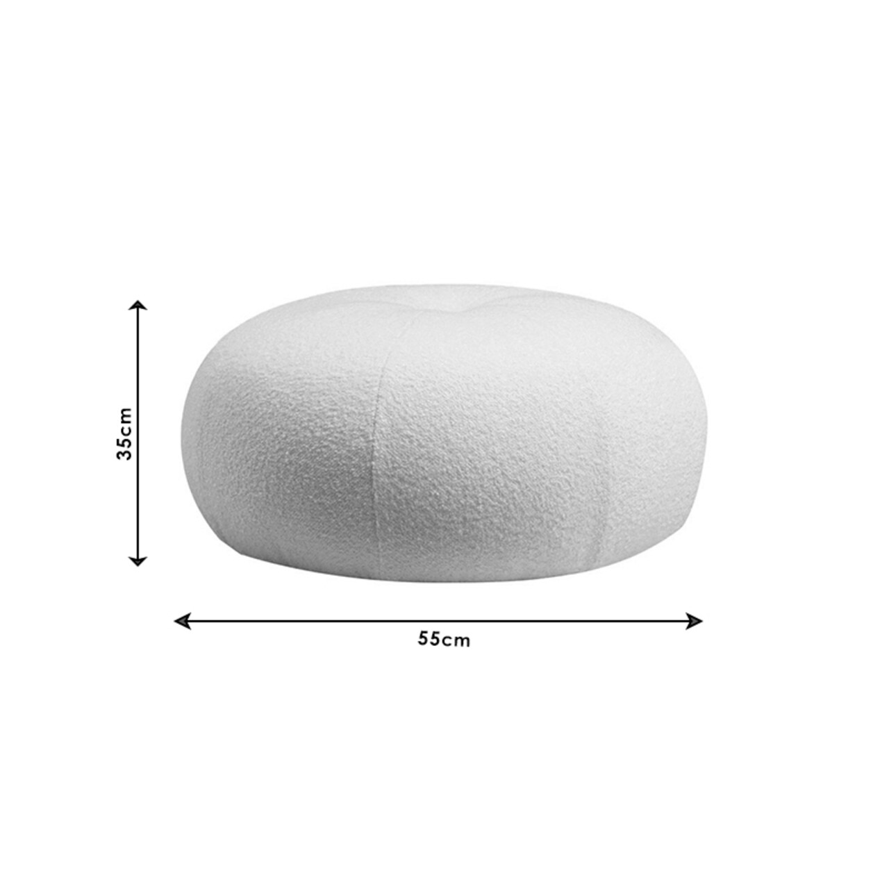 Fotoliu puf PWF-0564, Pakketo, 55x55x35 cm, poliester/lemn de fag, crem