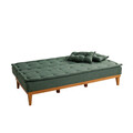 Set canapea extensibilă, Unique Design, 867UNQ1608, Lemn de carpen, Verde