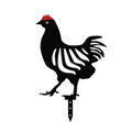 Set decoratiuni pentru gradina, Chicken Family / 4, Metal, Negru