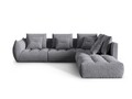 Coltar modular dreapta 4 locuri, Bloom-86, Micadoni Home, 316x310x95 cm, tesatura structurata, gri