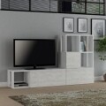 Comoda TV, Homitis, Guda - White, Beige, 31.5x160x92 cm