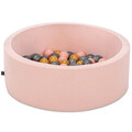 Piscina cu bile, Bubble Pops v10, 150 bile, Ø85 x 30 cm, bumbac/plastic, roz