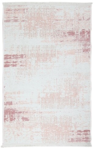 Covor Eko rezistent, NK 01 - Cream, Pink, 100% poliester, 75 x 200 cm