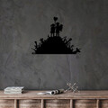 Decoratiune de perete, Banksy, Metal, Dimensiune: 52 x 70 cm, Negru