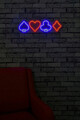 Decoratiune luminoasa LED, Briscambille Poker Suits, Benzi flexibile de neon, DC 12 V, Multicolor