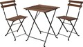 Set mobilier de gradina Bistro Rustic, 3 piese, metal/lemn, maro