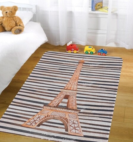 Covor Eiffel, Oyo Kids, 100x140 cm, poliester, multicolor