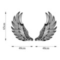 Decoratiune de perete, Angel Wings, Metal, 48 x 65 cm, 2 piese, Negru