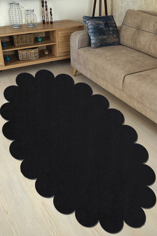 Covor, Ellipse Daisy, 150x230 cm, Poliester, Negru