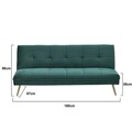 Canapea extensibila Beatrice, InArt, 180x87x86 cm, catifea, verde inchis