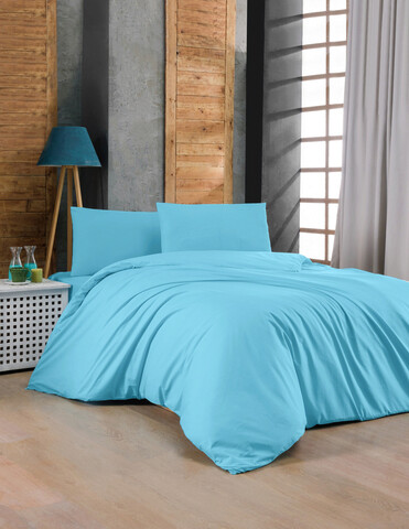 Lenjerie de pat pentru o persoana Single XL (DE), Turquoise, Patik, Bumbac Ranforce