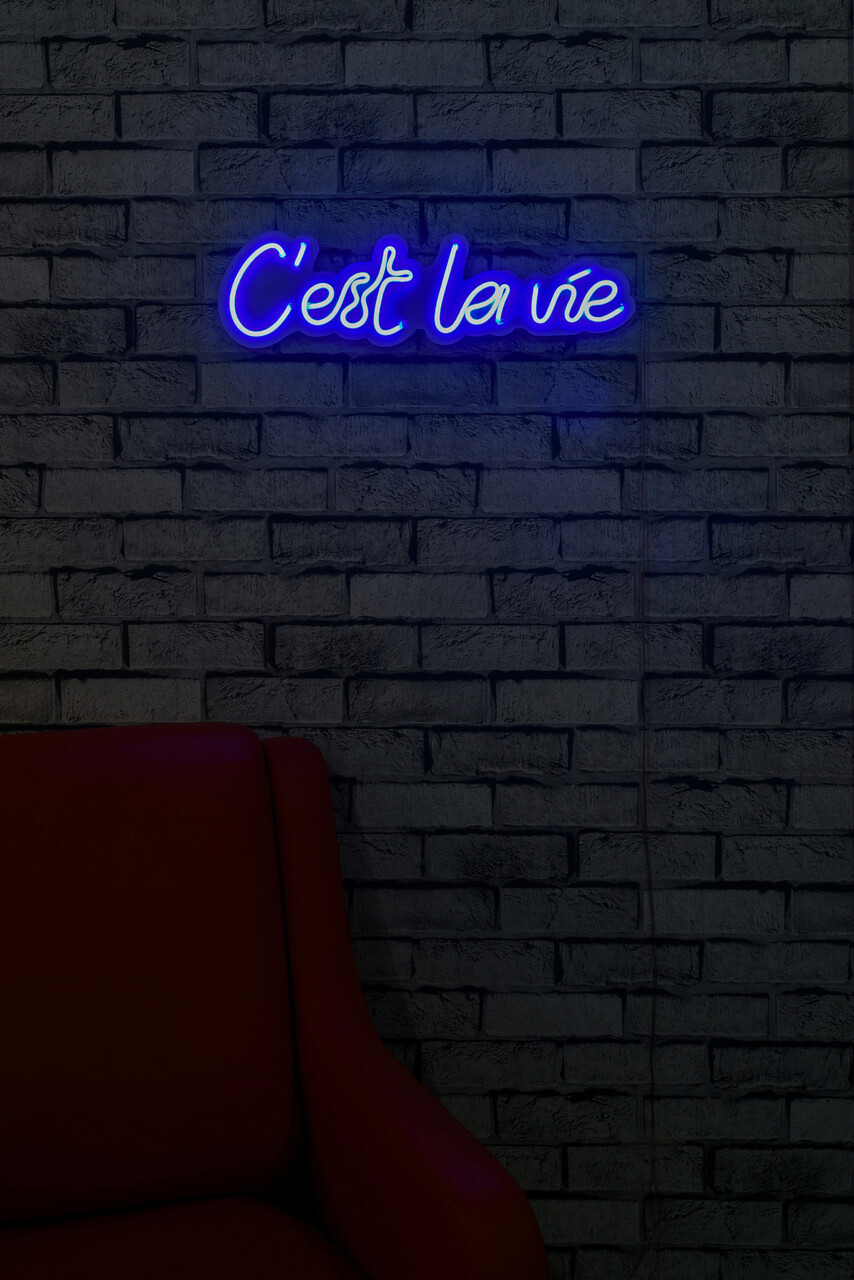 Decoratiune luminoasa LED, C'est La Vie, Benzi flexibile de neon, DC 12 V, Albastru - 1 | YEO