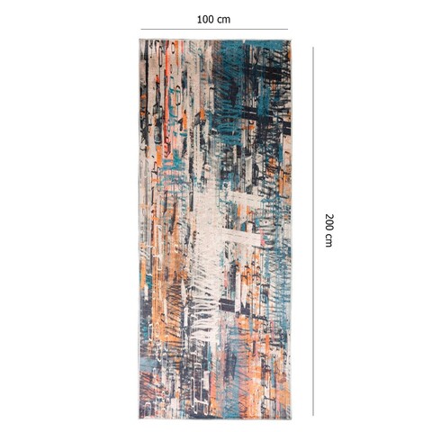 Covor de hol, Lathan, 100x200 cm, Poliester, Multicolor