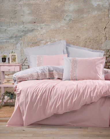 Lenjerie de pat pentru o persoana, Mila - Pink, Cotton Box, Bumbac Ranforce