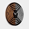 Ceas de perete, Wooden Clock, Lemn/metal, ø56 cm, Nuc / Negru