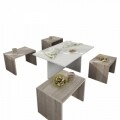 Set 5 masute pentru living, Wooden Art, Chest White Cordoba