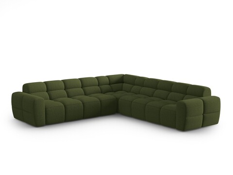 Coltar simetric 5 locuri, Lisa-193, Micadoni Home, 310x310x77 cm, tesatura structurata, verde melange