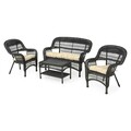 Set mobilier gradina/terasa, Barbara, 4 piese, otel, maro/bej