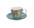 Set 6 cesti de cafea cu farfurii  Metropolis Jungle, Tognana, ceramica, 80 ml/11 cm, multicolor