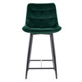 Scaun de bar Chic H-2 Velvet, Signal, 45x37x92 cm, catifea/otel, verde/negru