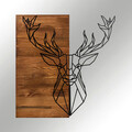 Decoratiune de perete, Deer1, lemn/metal, 56 x 58 cm, negru/maro