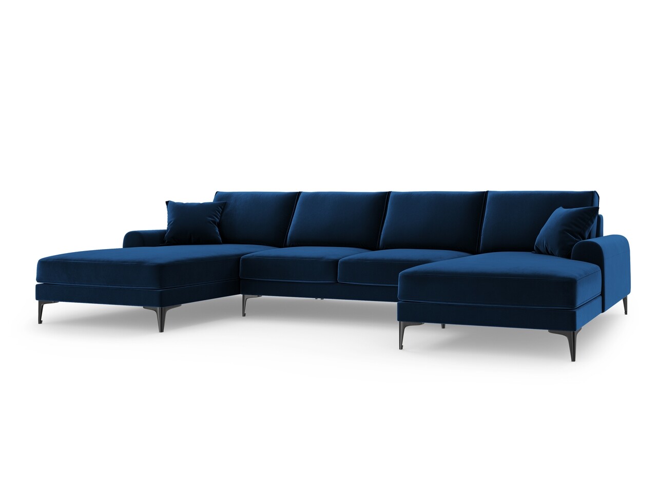 Coltar panoramic, Madara, Mazzini Sofas, 6 locuri, 334x182x90 cm, catifea, albastru regal - 1 | YEO