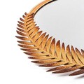 Oglinda decorativa, Palm Mirror M, Metal, Dimensiune: 48 x 45 cm, Bronz