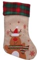 Decoratiune Stocking Raindeer, 26x43 cm, iuta, multicolor