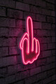 Decoratiune luminoasa LED, Middle Finger, Benzi flexibile de neon, DC 12 V, Roz