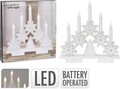 Decoratiune luminoasa Candle Bridge, 30x5x30 cm, 6 LED-uri, MDF, alb