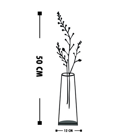 Decoratiune, Flowerpot, 12x50 cm, Metal, Negru