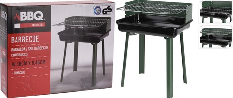 Gratar BBQ Click, 36x31x45 cm, metal, negru/verde