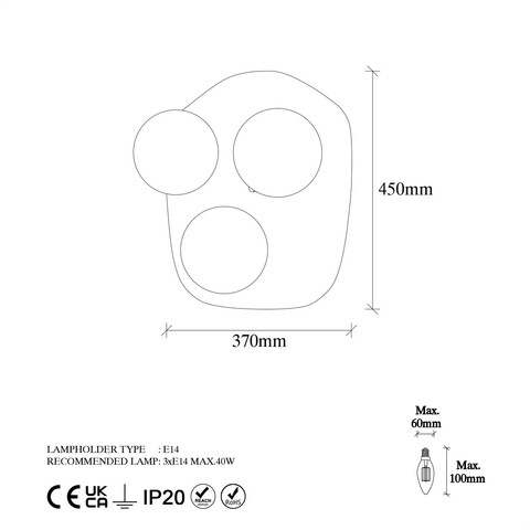 Aplica de perete, Fulgor, 942FLG1384, Metal, Auriu