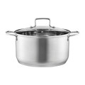 Oala cu capac Hugo, Ambition, 24 cm, 4.5 L, inox AISI 304/sticla, argintiu