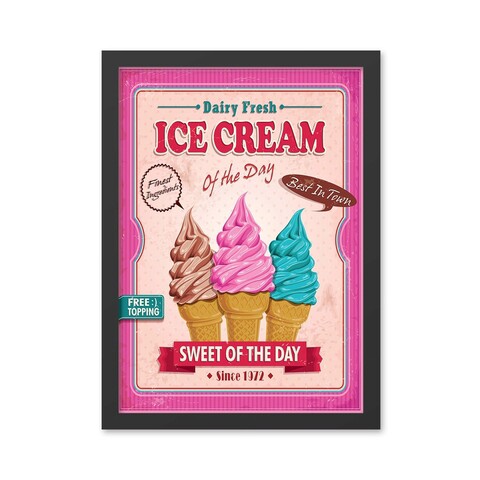 Tablou decorativ, Ice Cream (55 x 75), MDF , Polistiren, Multicolor