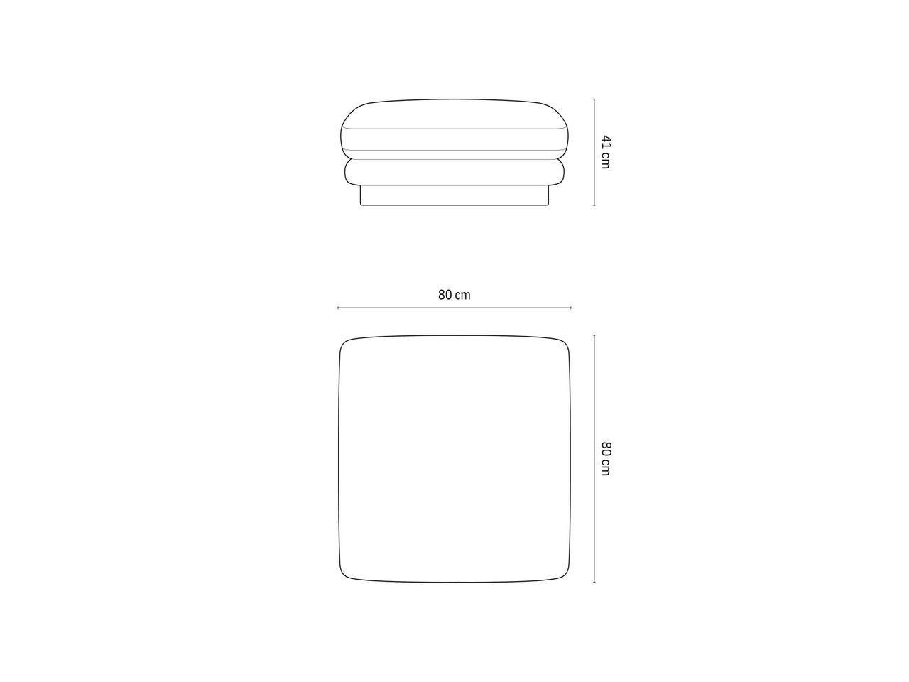 Taburet, Torino-184, Micadoni Home, 80x80x41 cm, catifea, gri deschis