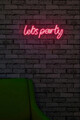 Decoratiune luminoasa LED, Lets Party, Benzi flexibile de neon, DC 12 V, Roz