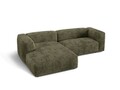 Coltar modular stanga 2 locuri, Martina-212, Micadoni Home, 283x176x75 cm, velur, verde muschi