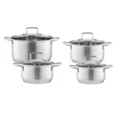 Set de gatit 8 piese Hugo, Ambition, 16/18/20/24 cm,  inox, argintiu