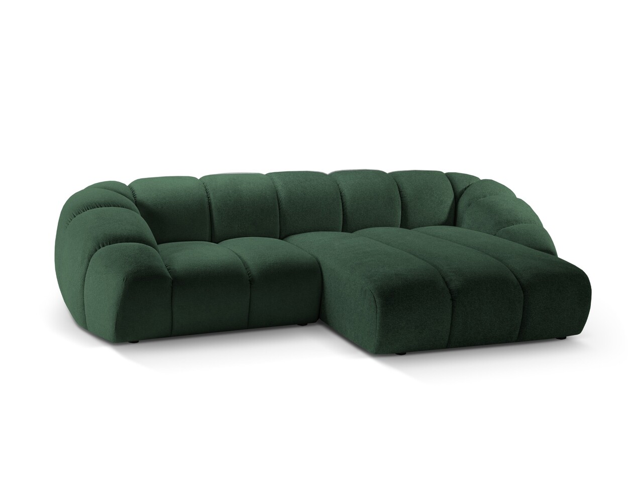 Coltar dreapta 3 locuri, Diana-192, Micadoni Home, 294x182x72 cm, catifea structurata, verde - 1 | YEO