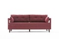 Canapea fixa Comfort, Balcab Home, 3 locuri, 206x80x80 cm, lemn, rosu