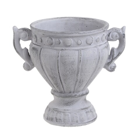 Vas decorativ InArt Amphora, 23 x 16 x 20 cm, ciment, gri