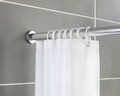 Bara extensibila pentru perdeaua de dus, Wenko, Luz, 2.8 x 110-185 cm, inox, gri